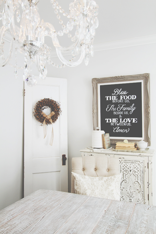 all white DIY chalkboard paint wall